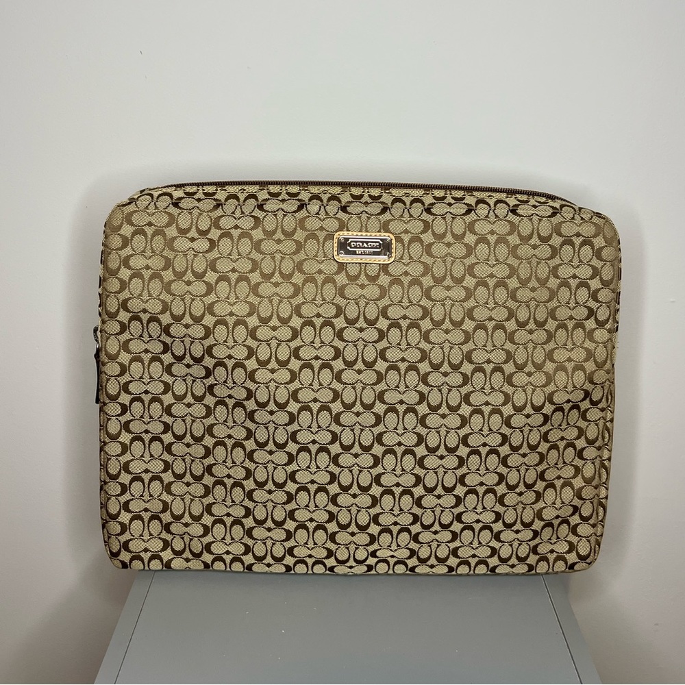 Coach Monogram Print Laptop Bag